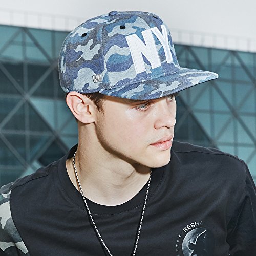 RIOREX Hip hop caps Fashion Animal Embroidery Baseball Cap for Men Adjustable Leather Belt Strapback Baseball Cap - color: Blue-camouflage