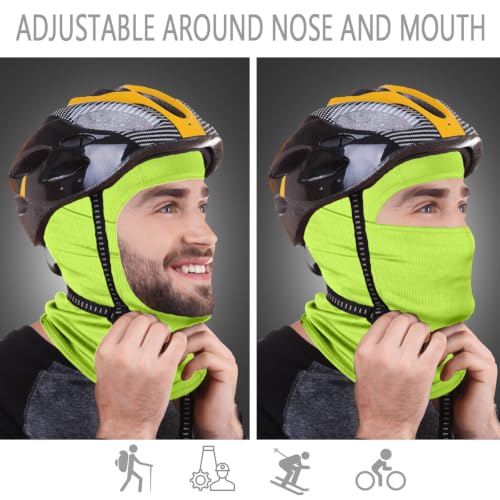 Achiou Ski Mask for Men and Women, Lightweight UV Balaclava Face Cover - color: Fluorescent