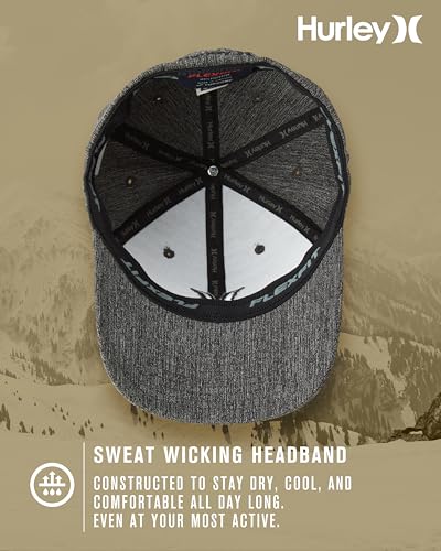 Hurley Men's Caps - One & Only Flexfit Baseball Cap - Fitted Hats for Men (S-XL) - color: Anthracite, size: Small-Medium