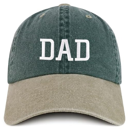 Trendy Apparel Shop Dad Embroidered Pigment Dyed Low Profile Cotton Cap - color: Spruce Khaki