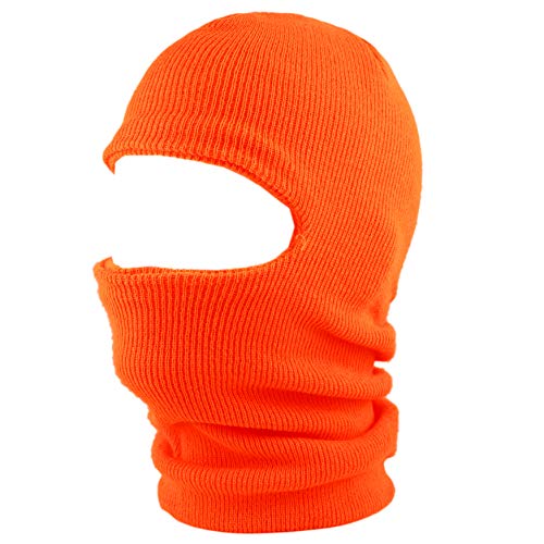 The Hat Depot Unisex Thick and Long Face Ski Mask [Made in USA] - color: Orange
