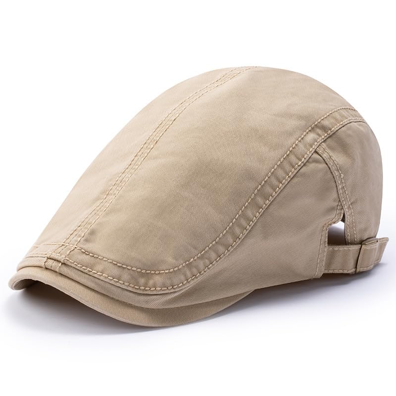 Oversize Ivy Cap for Big Bone Men Women 100% Cotton Beret Dad Large Flat Gatsby Hat Plain Newsboy Hats M L XL - color: Khaki