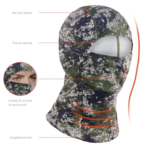 BASSDASH Winter Balaclava Fleece Ski Mask Ninja Hood Neck Warmer Fishing Hunting - color: Woodland Ⅱ