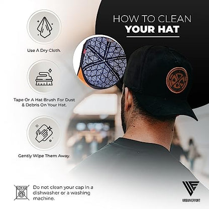 Urban Effort Trucker Hat for Men & Women, Mesh Back Baseball Cap, 5 Panel - color: Black, style: Classic Snapback