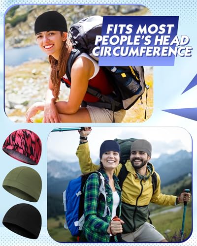 9 Pcs Cooling Skull Cap Liner Sweat Wicking Cycling Cap for Men - color: Multicolor, style: Basic