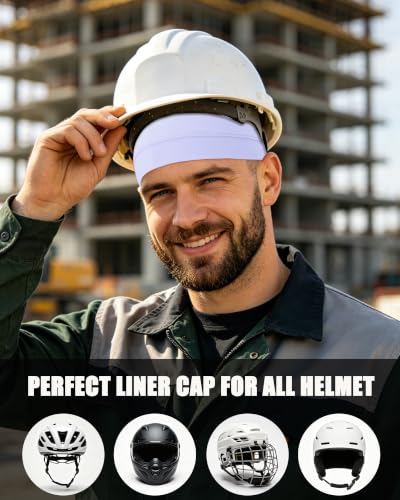 3-Pack 100% Cotton Skull Cap for Men Women Helmet Liner Caps - color: 3pcs-white,purple,beige