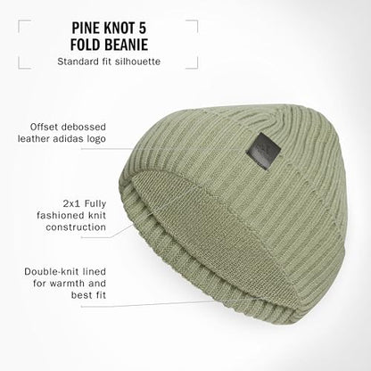 adidas Men's Pine Knot Fold Beanie - color: Tent Green/Black