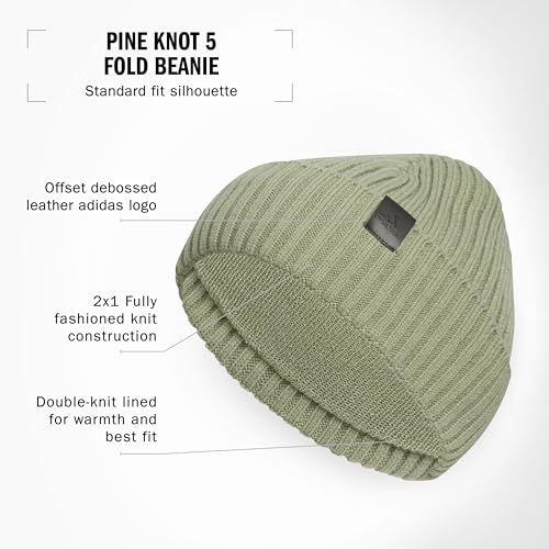 adidas Men's Pine Knot Fold Beanie - color: Tent Green/Black