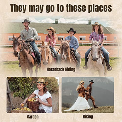 Simplicity New Western Style Classic Cowboy Straw Hat - color: Brown