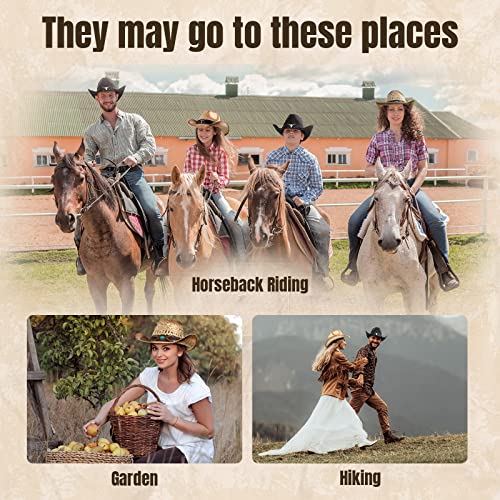 Simplicity New Western Style Classic Cowboy Straw Hat - color: Beige