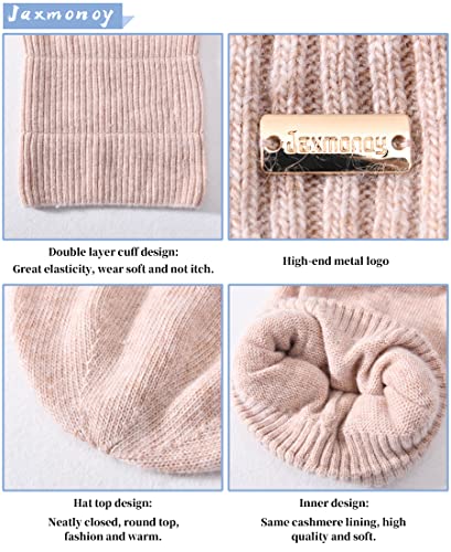 jaxmonoy Slouchy Beanies for Women Winter Lightweight Ladies Knit Hat Cuffed Soft Warm Slouch Beanie Cap - Brown - color: Mixed Pink
