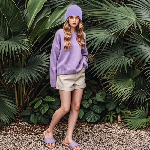 Pistha Beanie for Men Women-Knit Beanie Hats Skull Cap Winter Warm Hat - color: Purple