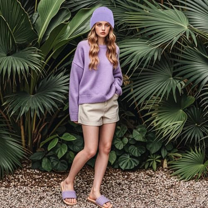 Pistha Beanie for Men Women-Knit Beanie Hats Skull Cap Winter Warm Hat - color: Purple