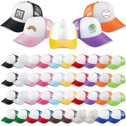 Hercicy 40 Pack Blank Trucker Hat Bulk - color: Colorful