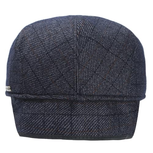 Men's Newsboy Hat with Earflaps Flat Ivy Caps Irish Cabbie Cap - color: Black Square
