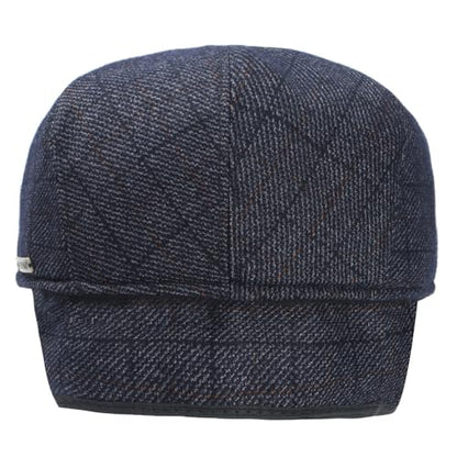 Men's Newsboy Hat with Earflaps Flat Ivy Caps Irish Cabbie Cap - color: Black Square