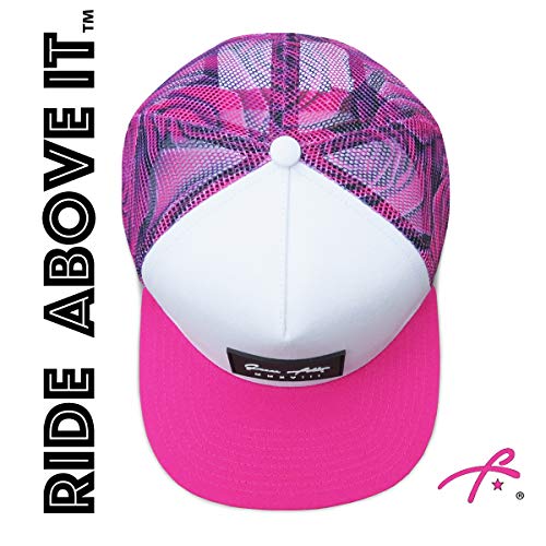 Grace Folly Trucker Hat for Men & Women. Snapback Mesh Caps - color: Rose- Pink