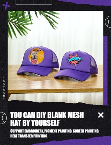 Tarpop 10 Pcs Sublimation Blank Trucker Hats Bulk - color: Purple