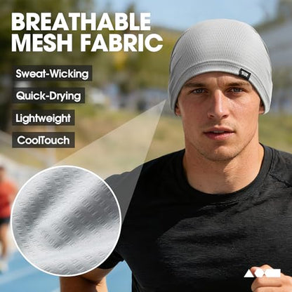 2-Pack Cooling Mesh Skull Cap Helmet Liner Running Cycling Work Men Women - color: Black + Gray