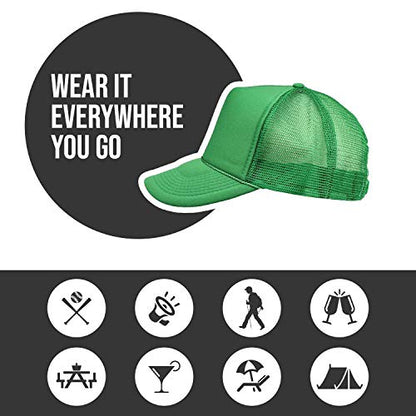 2 Packs Baseball Caps Blank Trucker Hats Summer Mesh Cap (2 FOR Price of 1) - color: Kelly
