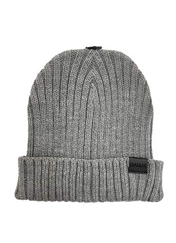 Women's Slouchy Winter Beanie Hat with Removable Faux Fur Pom - color: Light Grey/Light Pink Pom