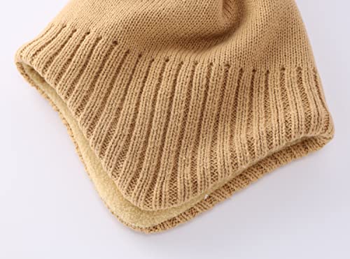 Home Prefer Toddler Boys Girls Hats Earflaps Fleece Knit Beanie Kids Winter Hat - color: Khaki, size: 2-5T
