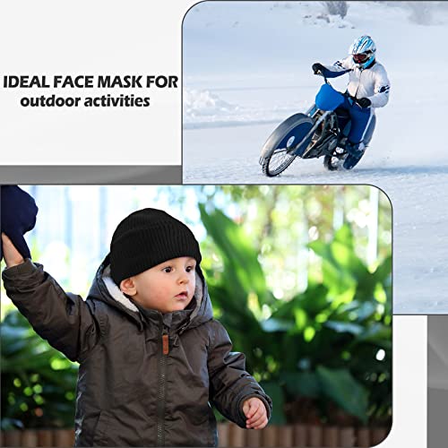 3 Hole Balaclava Ski Mask Cover Winter Knitted - color: Black