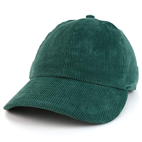 Trendy Apparel Shop Cotton Corduroy Unstructured Baseball Cap Dad Hat - color: Dark Green
