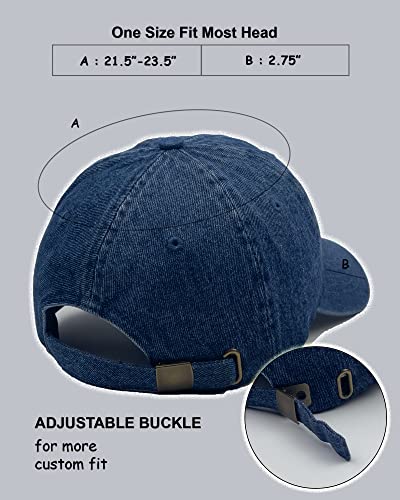 Utmost Unisex Classic Low Profile Cotton Baseball Cap Plain Blank Camoflauge Soft Unconstructed Adjustable Size Dad Hat - color: Denim Dark Blue