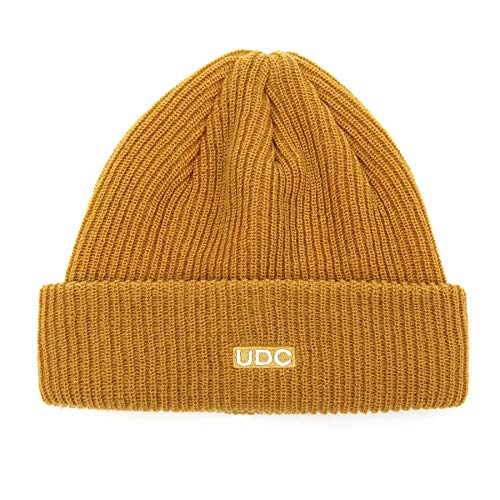 UNDERCONTROL Flexible Fit Logo Embroidery Beanie for Unisex, Fall Winter Thin Long Acryl Trawler Knit Slouchy Skull Cap, Korea