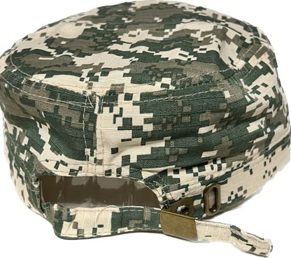 Mrlahat Camo Castro Cadet Army Caps Military Flat Top Baseball Dad Sun Hats Adjustable Metal Buckle - color: Digital 6