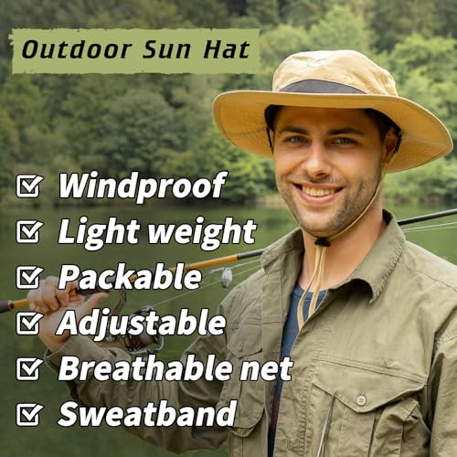 TOP-EX Oversized Waterproof Mesh Sun Hat for Big Heads with Wide Brim - color: Navy-2.7"brim, size: Large-X-Large