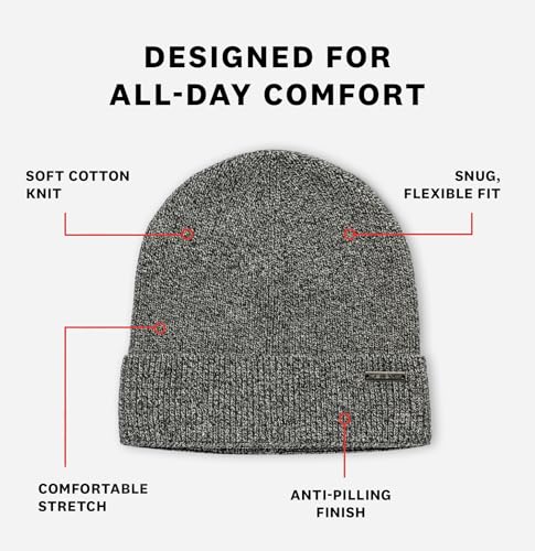 Revony 100% Cotton Men’s Skull Beanie – Soft, Structured, Everyday Comfort - color: Black and White