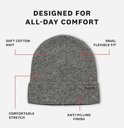 Revony 100% Cotton Men’s Skull Beanie – Soft, Structured, Everyday Comfort - color: Black and White