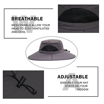 YR.Lover.Outdoor Boonie Men and Women's Hat Sun Protection Waterproof Cap for Safari Fishing Hunting Bucket Hat - color: Dark Gray