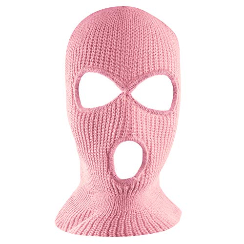 Super Z Outlet Knit Sew Acrylic Outdoor Full Face Cover Thermal Ski Mask One Size Fits Most - color: Pink