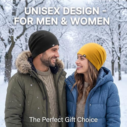 LONGLONG Winter Slouchy Beanie Hat Lightweigh Warm Skull Cap for Men Women - color: Yellow