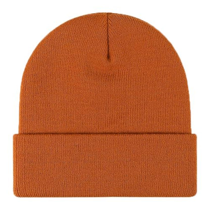 Rosoz Beanie for Men Women Cuffed Knit Hat Winter Beanies Skull Cap Unisex - color: Brown1