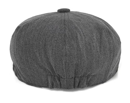 DIYDECAL Mens Newsboy Cap 8 Panel,Cotton Blend Flat Ivy Gatsby Cabbie Golf Hat - color: Dark Grey