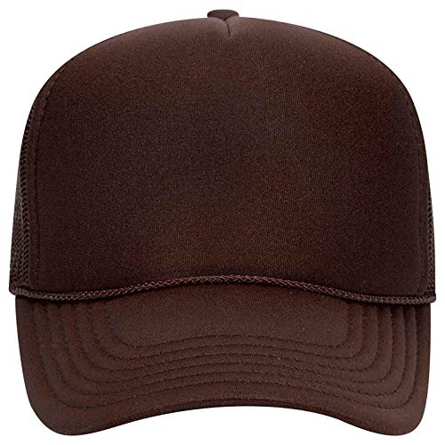 OTTO Wholesale 12 x Cap 5 Panel Mid Profile Mesh Back Trucker Hat - color: Brown