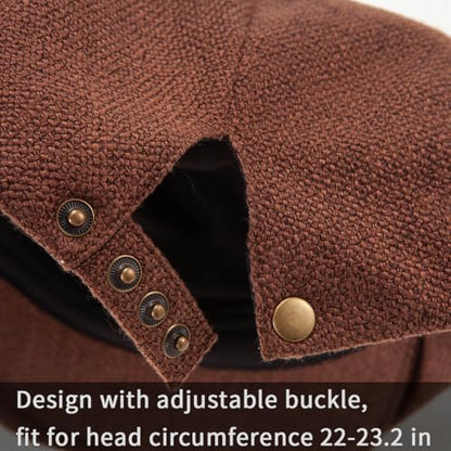 LADYBRO 2-Pack Unisex Flat Cap Newsboy Hats for Men Women Casual Adjustable - color: Black+coffee