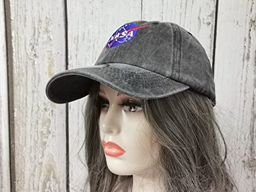 Embroidered Baseball Caps for Men and Women - color: Nasa (Washed Black)
