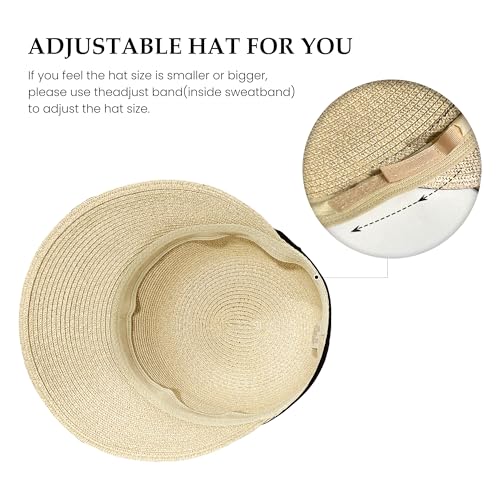 Wildarms Womens Packable Straw Visor Sun Beach Cap - color: Beige