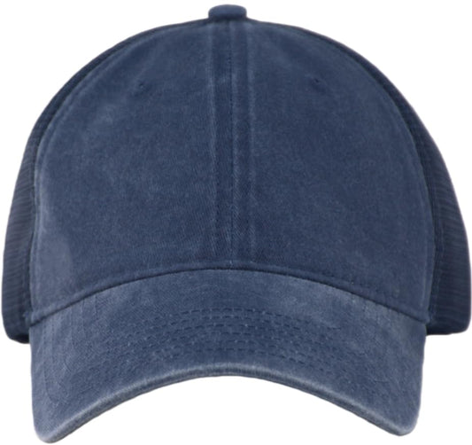 Comfy Soft Vintage Washed Trucker Baseball Cap - Women Men Unstructured Dad Hat | Snapback | Soft Crown | Soft Mesh - color: Navy, size: One Size