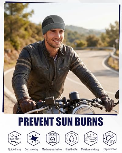 6pcs Cool Skull Cap for Men Breathable Mesh Helmet Liner - color: Black, White, Gray, Navy Blue, Royal Blue, Green