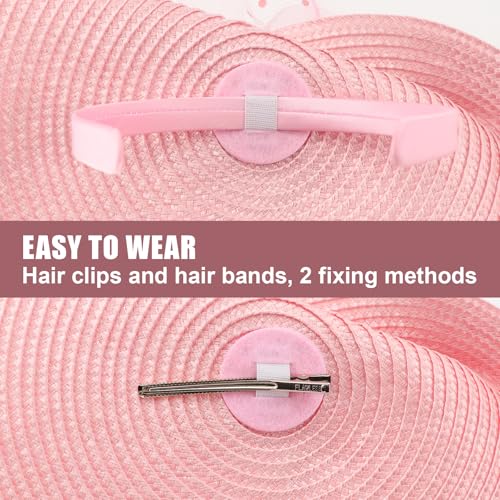DRESHOW Fascinators Hat Flower Mesh Feathers Hat with a Headband and a Clip 7.9" Tea Party Headwear for Women - color: Folded Style 2: Pastel Pink / 7.9"