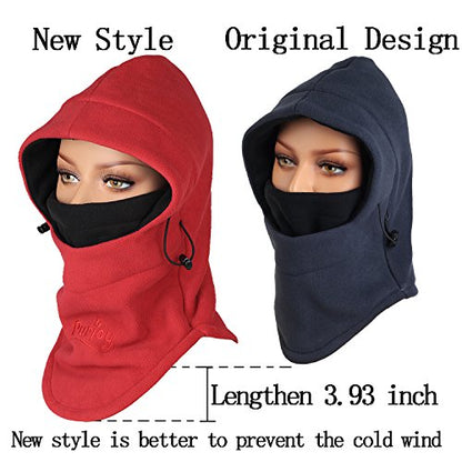 Warm Fleece Balaclava Ski Bike Full Face Mask Neck Warmer Winter Sports Cap - color: Red+black