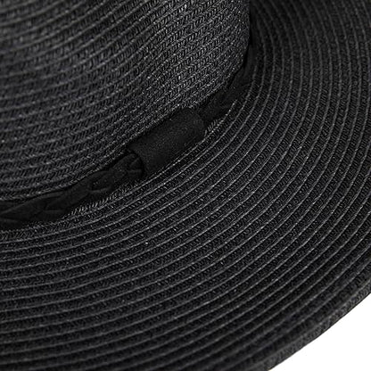 Lucky Brand Women's Straw Cowboy Hat | Rope Design | Western | Style | Fashion | Sun Protection | Breathable - color: Woven Western - Black