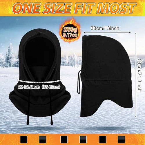 Eurzom 6 Pcs Winter Balaclava Ski Mask for Men Women Warm Fleece Face and Neck Mask Windproof Helmet Hood for Cold Weather - color: Black, Black Gray