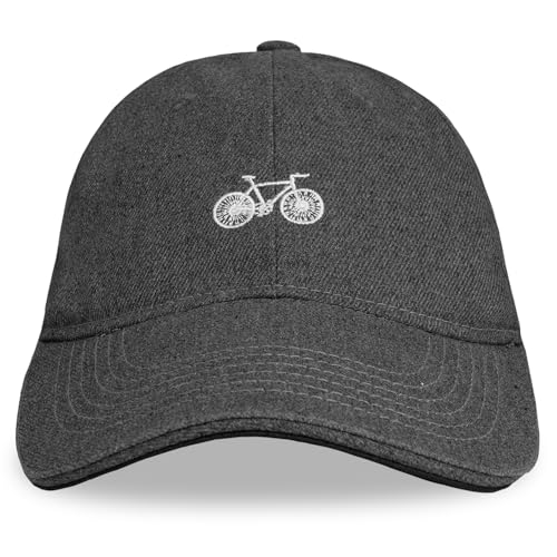 Headsweats Dad Hat – Men's Embroidered Twill Baseball Cap, Adjustable Strapback, Lightweight, Breathable - color: Dark Grey/Bicycle